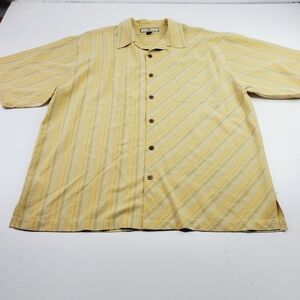 Tommy Bahamas Men Button Down Shirt‎ Size XL100% Silk Short Sleeves